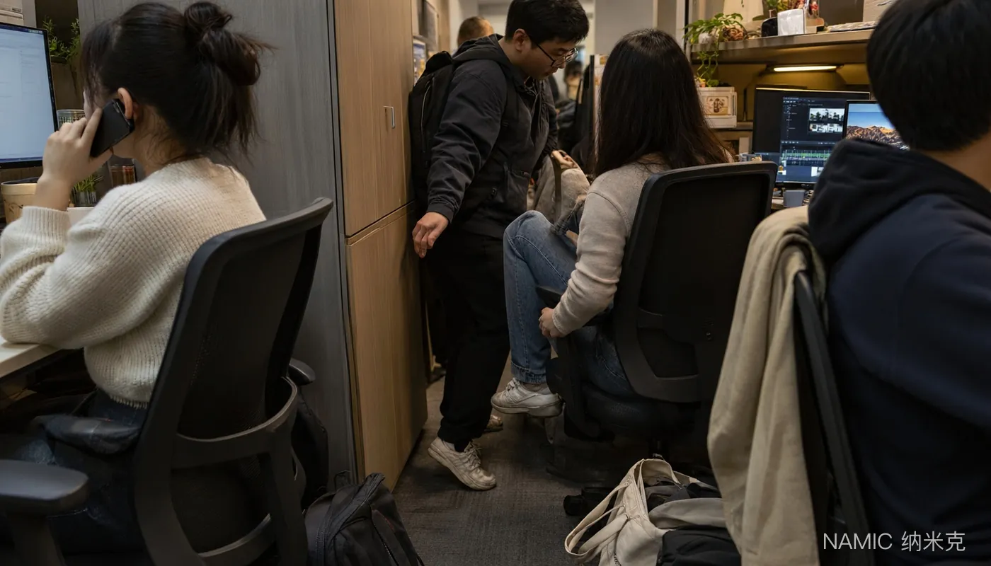 NAMIC 纳米克侧身通过拥挤工位通道